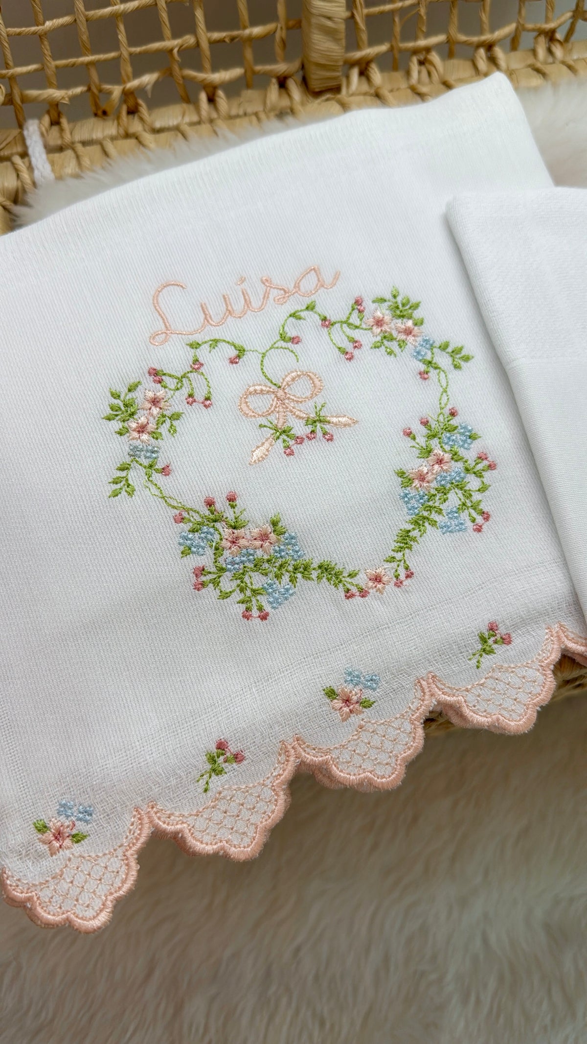 Kit 3 Fraldas Bordadas Fleur de Versailles