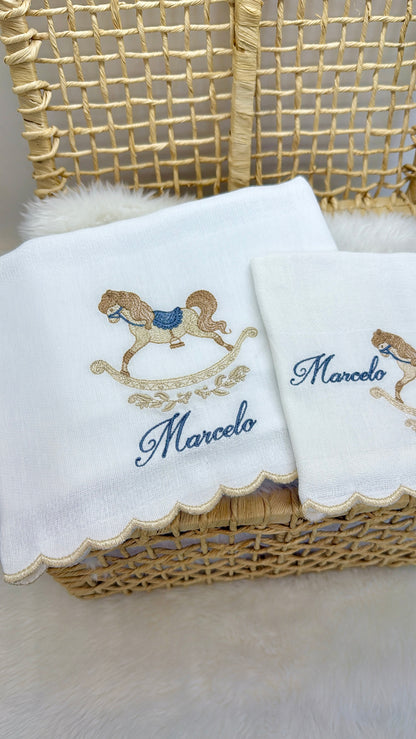 Kit Fraldas Bordadas Cavallino Reale