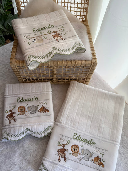 Kit de Toalhas Animais da Selva