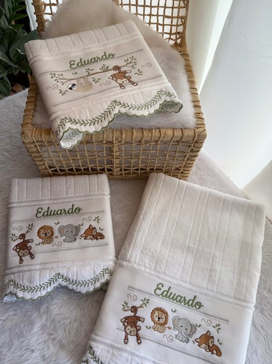 Kit de Toalhas Animais da Selva