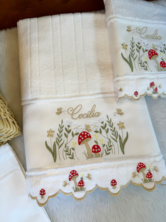 Kit de Toalhas Jardim de Cogumelo